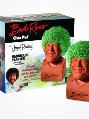 Bob Ross Chia Pet Planter - New Handmade Planter